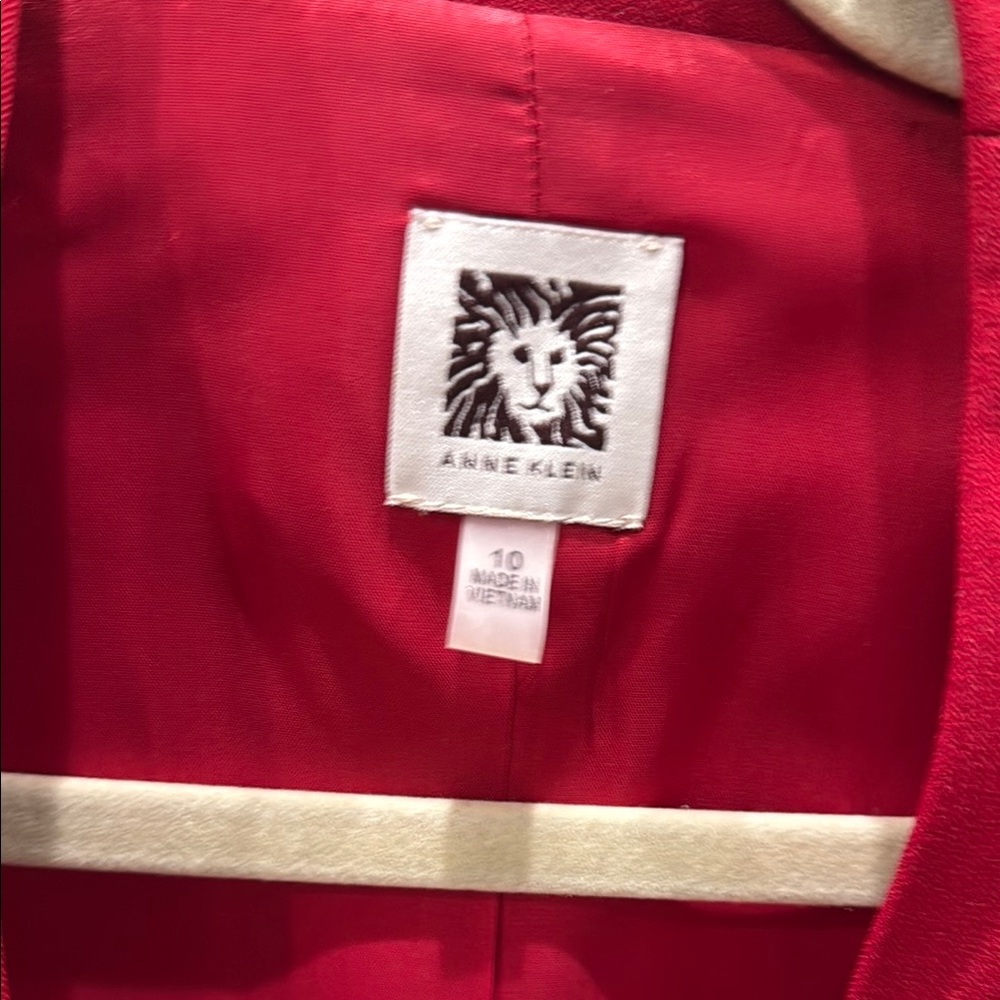 Anne Klein Red Tailored Blazer Suit Jacket - Picture 3 of 4